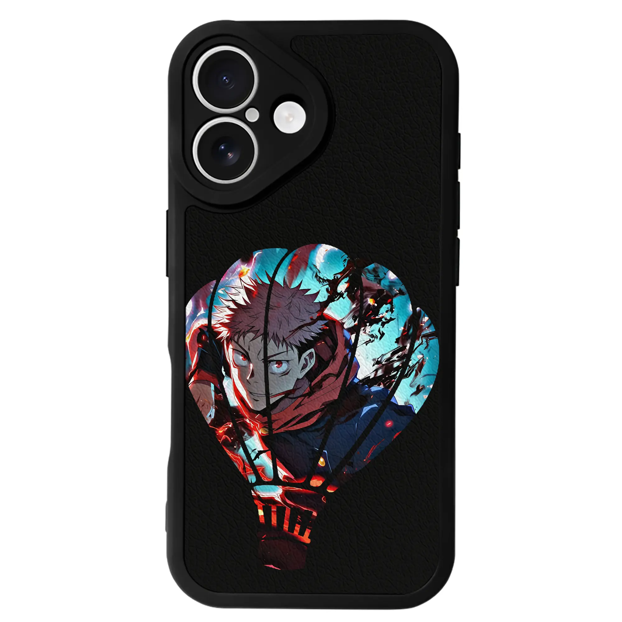 呪術廻戦 グッズ,虎杖 悠仁 - IPhone 16シリーズ対応 ・ シリコンスマホケース ・ レザー調 ・ 高精度フィット ・ 耐衝撃 ・ ワイヤレス充電対応 ・ 精密カット